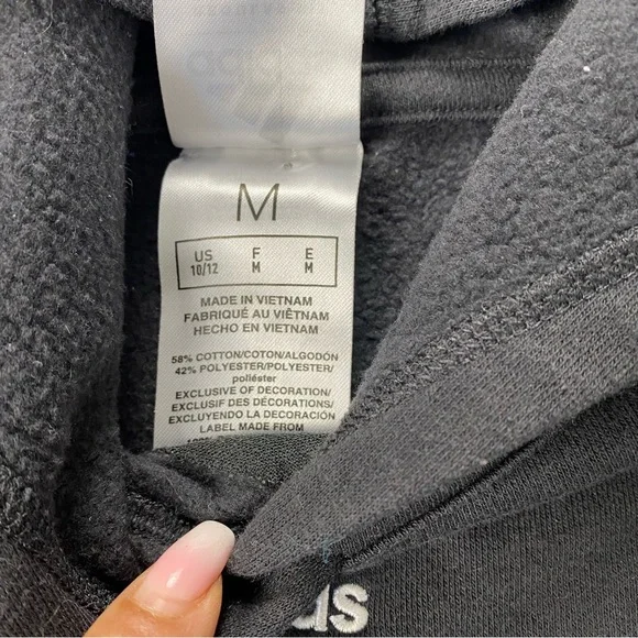 Adidas Pullover Hoodie Black Youth size medium 10/12 - Picture 7 of 11